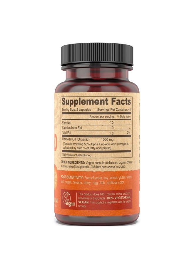 Deva Vegan Vitamins Flax Seed Oil 500 Mg Caps, 90 Ct - Image 3