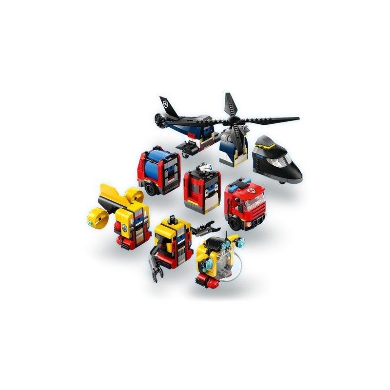 LEGO - City Helicopter, Fire Truck & Submarine Remix 874 Pieces - 60462 - Image 4