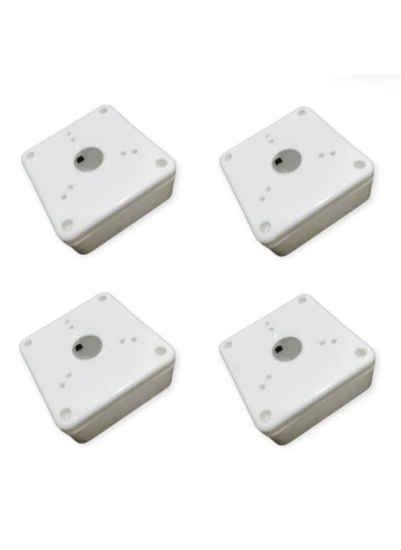 QUARSON QUARSON CCTV Box PVC WeatherResistant 4X4 Survillance Camera Mounting Juction Box With Brass Nuts Fitting Pack of 4 White 4  - Image 1