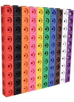 TEGRILO Math Link Cubes Connecting blocks, Manipulatives for Math Links Preschool, Kindergarten, Home, School, Counting, and Sorting Educational Toy(100pcs Cubes)  - Image 1