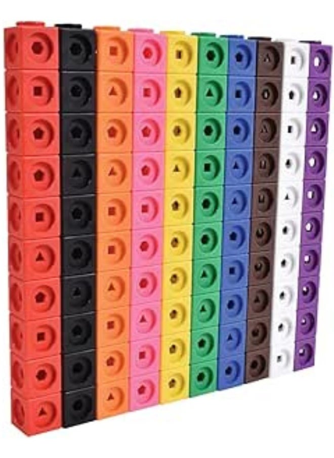 TEGRILO - Math Link Cubes Connecting blocks, Manipulatives for Math Links Preschool, Kindergarten, Home, School, Counting, and Sorting Educational Toy(100pcs Cubes) - Image 1