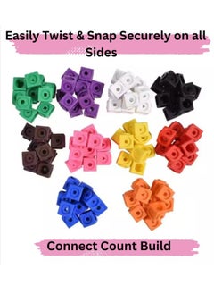 TEGRILO Math Link Cubes Connecting blocks, Manipulatives for Math Links Preschool, Kindergarten, Home, School, Counting, and Sorting Educational Toy(100pcs Cubes)  - Image 2