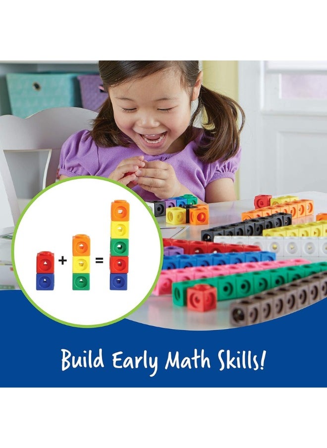 TEGRILO - Math Link Cubes Connecting blocks, Manipulatives for Math Links Preschool, Kindergarten, Home, School, Counting, and Sorting Educational Toy(100pcs Cubes) - Image 1