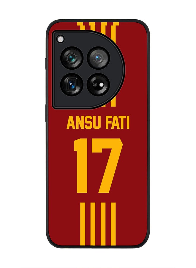 Stylizedd Rugged Black edge case for OnePlus 12R / OnePlus Ace 3 5G, Slim fit Flexible Anti Drop Thin Cover - Football Team - Spain , Player Name - Ansu Fati - Image 1