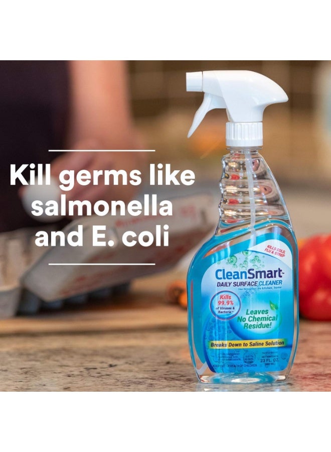 CleanSmart Daily Surface Cleaner and Pet-Safe Disinfectant, Kills 99.9% of Viruses, Bacteria, 23 ounce Bottle (Pack of 2) - Image 4