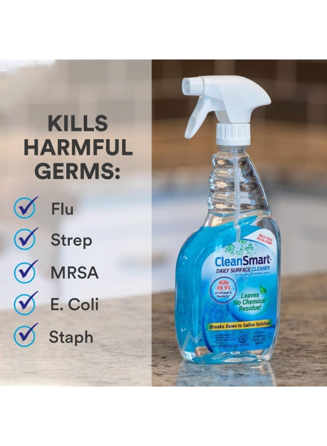 CleanSmart Daily Surface Cleaner and Pet-Safe Disinfectant, Kills 99.9% of Viruses, Bacteria, 23 ounce Bottle (Pack of 2) - Image 5