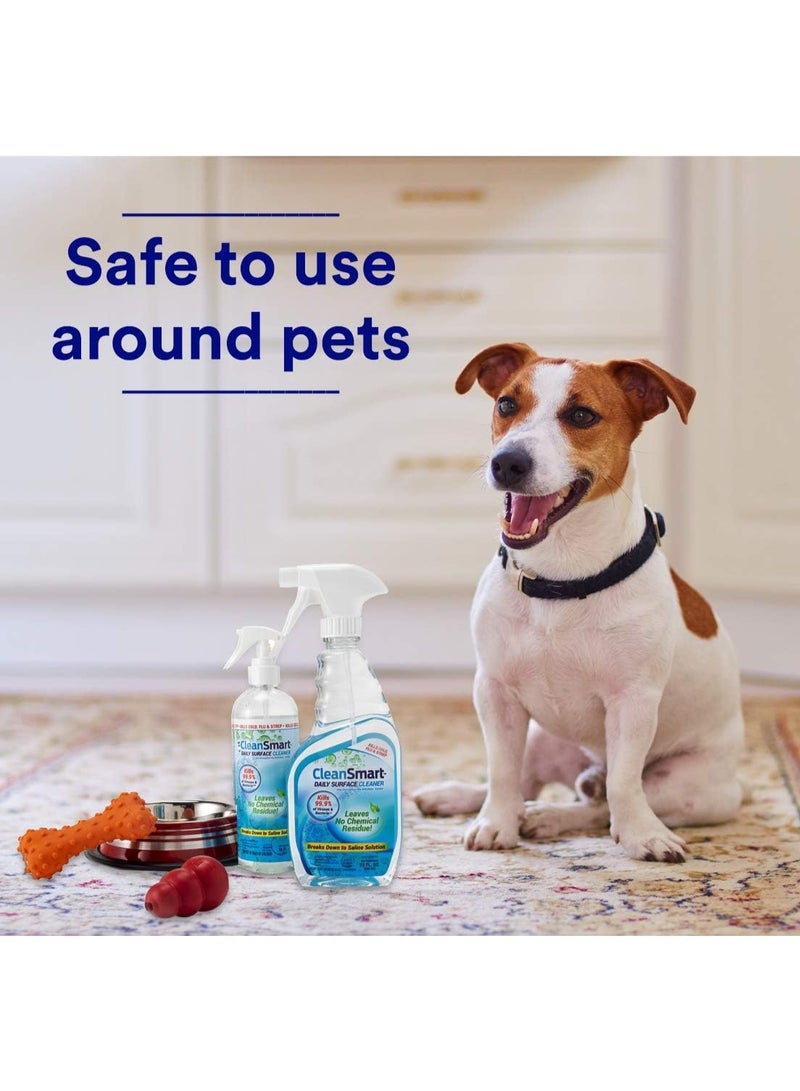 CleanSmart Daily Surface Cleaner and Pet-Safe Disinfectant, Kills 99.9% of Viruses, Bacteria, 23 ounce Bottle (Pack of 2) - Image 2