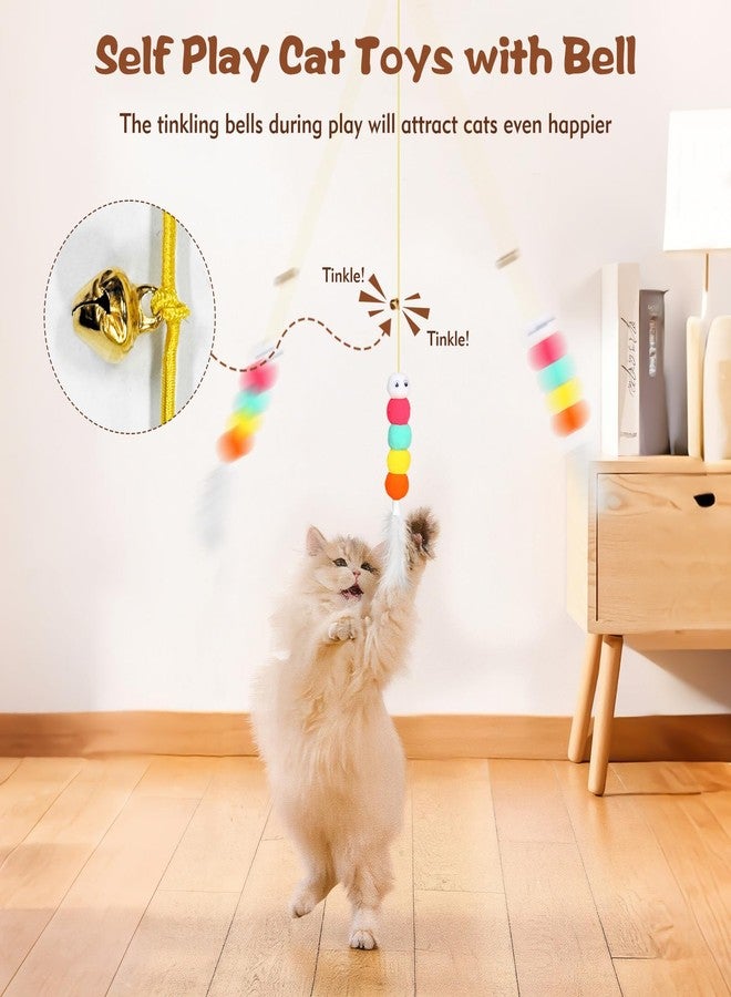 Kerros Interactive Hanging Cat Toy 6 Pcs, Plush Feather Cat Door Toys for Indoor Cats Kittens Self Play Toys for Swatting, Biting, Hunting, Exercise - Image 4