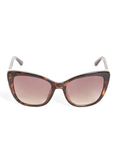 GUESS نظارة شمسية للنساء من جيس، لون هافانا داكن مع عدسات بنية متدرجة GU7600 52F مقاس العدسة: 55 ملم  - Image 2
