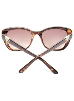 GUESS نظارة شمسية للنساء من جيس، لون هافانا داكن مع عدسات بنية متدرجة GU7600 52F مقاس العدسة: 55 ملم  - Image 3