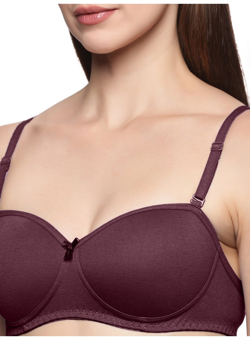 تينز لايفستايل حمالة صدر بدون حمالات مصنوعة من القطن المشط المبطن بدون أسلاك مع حزام دعم فائق الإمساك مع حزام قابل للفصل - Image 4