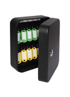 Decaller Decaller Security Metal Key Box with 20 Hooks Small Adjustable Wall Mount Key Lock Cabinet Black 7 45 x 6 15 x 2 45 