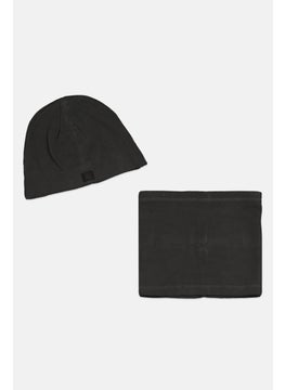 Men 2 Pcs Fleeces Hat And Gaiter Set, Grey
