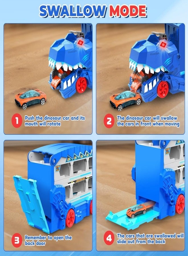 Dinosaur Transport Car Race Track Toy Set for Kids,12 Race Cars - Monster Carrier Truck Toys for Age 3 4 5 6 7 8 9 10 11 12 Years Old Boy Christmas Birthday Gifts - Image 5