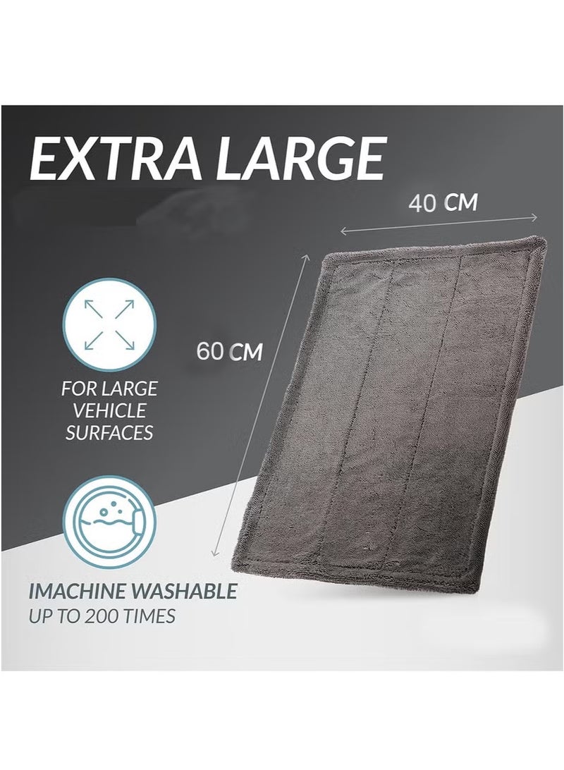 Splendors 2pc Large Super Soft Thickened Car Towel Extra Large Super Absorbent Car Drying Cloth Premium Scratch-free Large Drying Towel For Cars Motorcycles Cleaning Cloth Car Washing Tools 40*60cm - Image 5