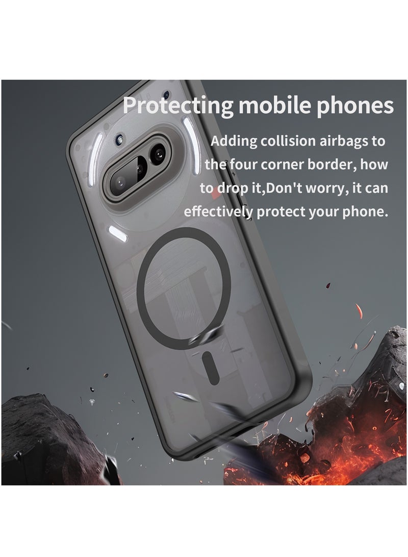 Magnetic Matte Texture Phone Case for Nothing Phone 3a Semi Transparent Frosted Shockproof Case Oil Repellent and Waterproof Phone Cover - Image 2