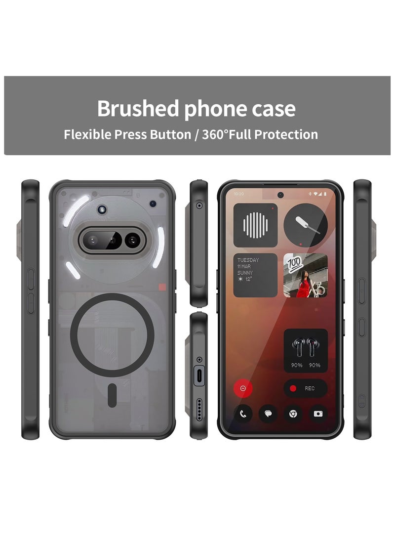 Magnetic Matte Texture Phone Case for Nothing Phone 3a Semi Transparent Frosted Shockproof Case Oil Repellent and Waterproof Phone Cover - Image 5