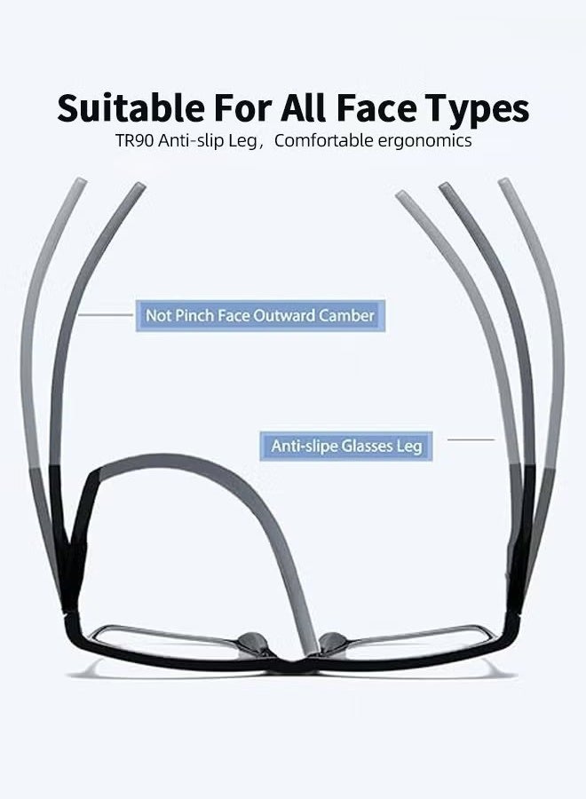 نظارات القراءة الرياضية، نظارات القراءة عالية الوضوح مضادة للزرقة الضوء التقدمي متعدد البؤر لكل من المسافة وقرب الاستخدام للنساء والرجال -150 درجة - Image 5