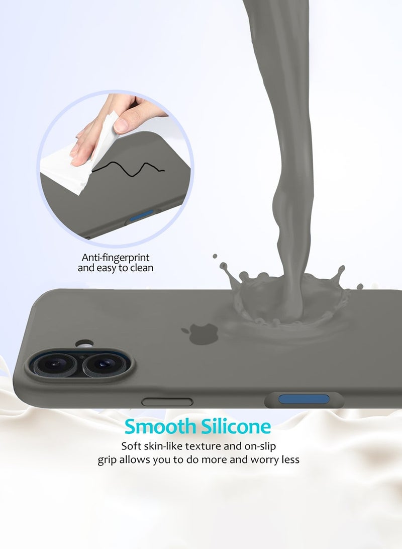 دبليو تيك غطاء حماية من السيليكون السائل الفاخر لجهاز آيفون 17 5G 2025 (MCRPSN) - تيتانيوم - Image 3