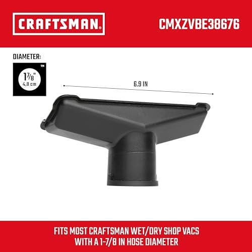CRAFTSMAN CMXZVBE38676 1-7/8 in. Utility Nozzle Wet/Dry Shop Vac Attachment, Industrial-Grade Shop Vacuum Accessory for Cleaning Hard Surfaces, Fits 1-7/8 in. Hose Diameter - Image 3