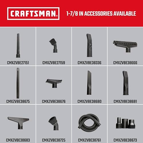 CRAFTSMAN CMXZVBE38676 1-7/8 in. Utility Nozzle Wet/Dry Shop Vac Attachment, Industrial-Grade Shop Vacuum Accessory for Cleaning Hard Surfaces, Fits 1-7/8 in. Hose Diameter - Image 5