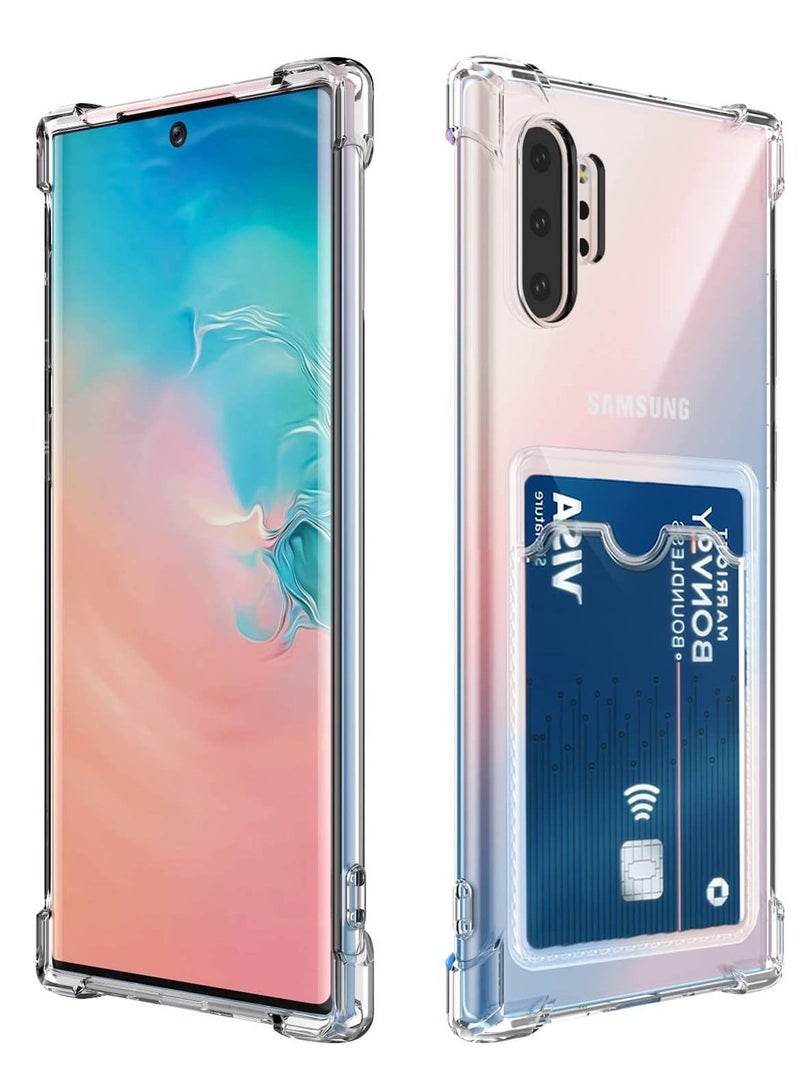 ten.tech TenTech Transparent cover with shockproof corners with card holder - card holder - heat-resistant polyurethane card holder for Samsung note 10+ /note 10 plus - transparent 