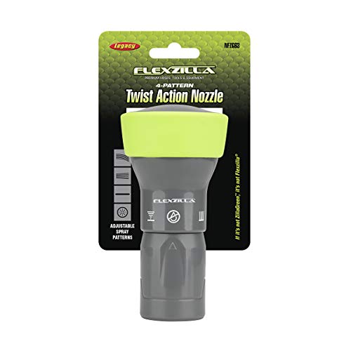 Flexzilla Garden Hose Nozzle - 4-Pattern Twist Action, NFZG63, ZillaGreen™ - Image 2