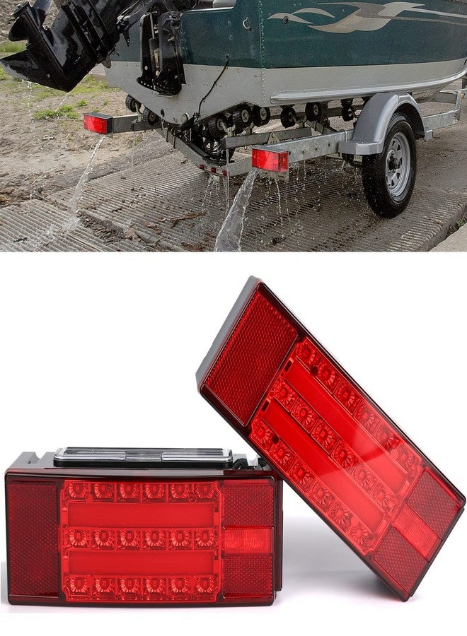 Linkitom New Halo Rectangle Submersible LED Trailer Light, Super Bright Brake Stop Turn Tail License Lights for Camper Truck RV Boat Snowmobile Under 80" Inch - Image 1