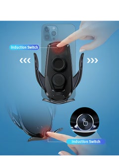 15W Wireless Car Charger & Phone Holder with Auto Clamping | 360° Rotation | Compatible with MagSafe Enabled iPhone 14/13/12, Samsung Galaxy S23/S22 & More Cable And Charger Included