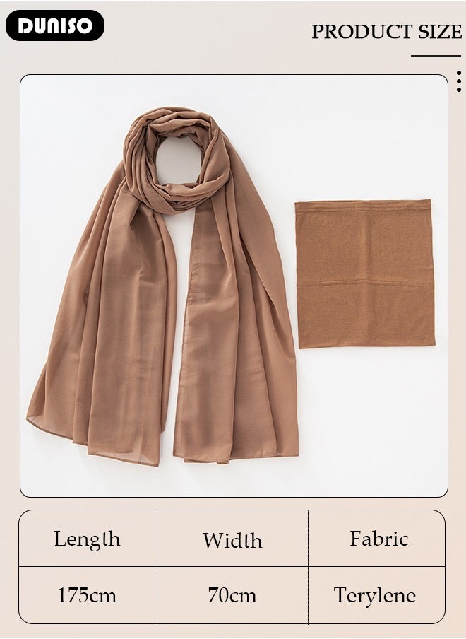 DUNISO Women's Hijab, Premium Fabric Hijab, Stylish and Comfortable Hijab Scarfs, Stretchy, Very Comfy & Good for Everyday Use, Versatile and Artistic Scarf for Women  - Image 4