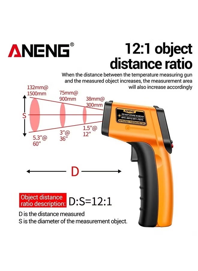 ANENG TH201 Celsius Display Digital Infrared Thermometer Highly Sensitive Non-contact Temperature Measuring Gun Hygrometer - Image 2