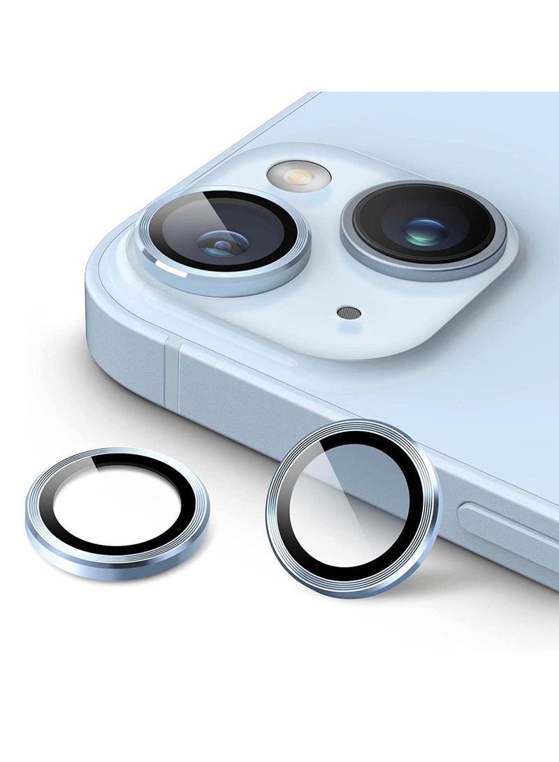 Anti-scratch Tempered Glass Camera Cover For iPhone14 / 14 Plus (Sky Blue)  - Image 1