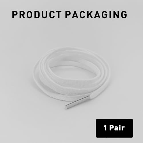 UamGlsob 5/32''(4mm) Soccer Shoe Laces for Soccer Shoes,Thin Flat Shoelaces Replacement Strings for Football Sneakers (White, 54"/140cm) - Image 2