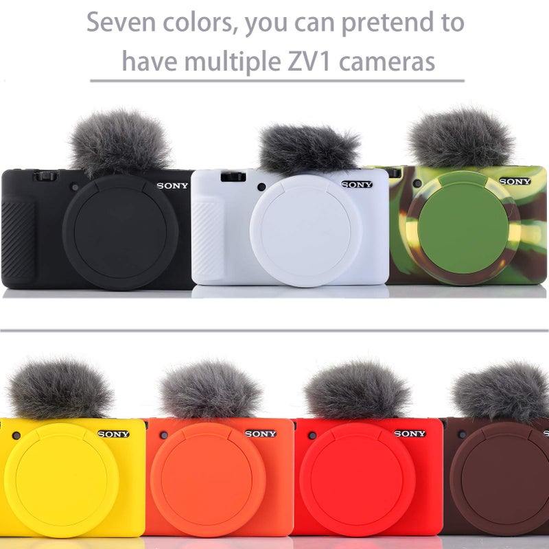 Pocoukate Camera Case for Sony ZV-1, ZV1 Camera Case Digital Camera Anti-Scratch Slim Fit Soft DSLR Camera Sleeve with Screen Protector for Sony ZV-1 (Coffee) - Image 5