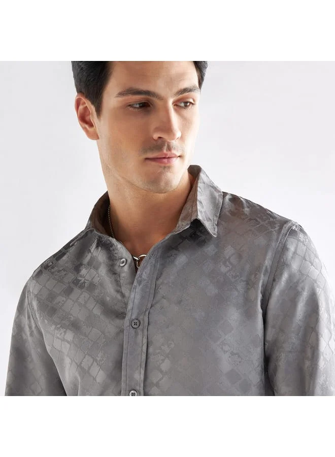 Splash FAV Textured Shirt with Long Sleeves