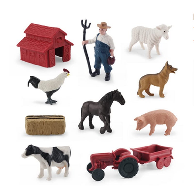 OUKEYI Animal Figurines 10Pcs Farm Animals Figurines ToysBig Animal Toys Realistic Plastic Animals Playset Educational Learning Toy Set for Kids Toddlers - Image 3