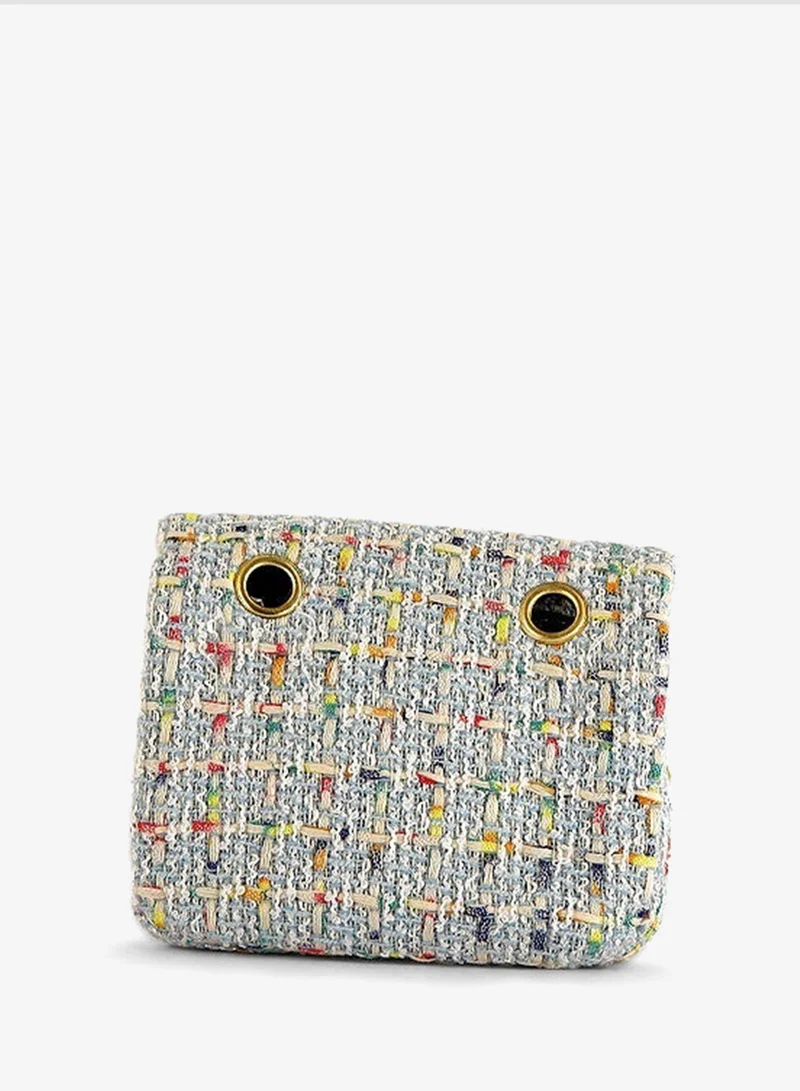 Lion Llama blue Tweed Mini Crossbody Bag for Girls | Stylish Blue Shoulder Purse | Small Elegant Sling Bag for Casual & Party Wear for Women | Best Price UAE