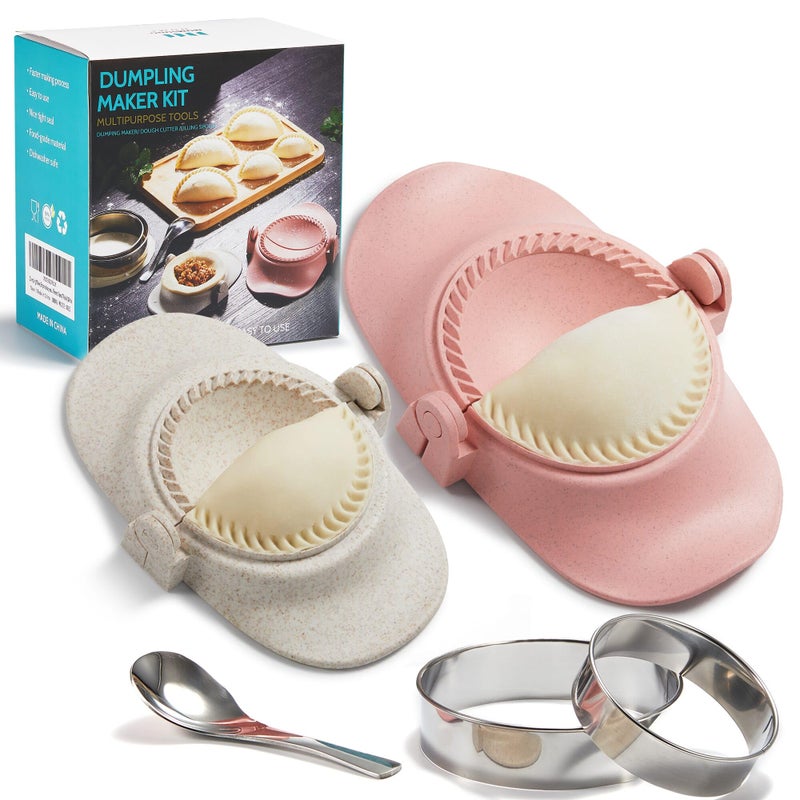 MUMSUNG Empanadas Press Maker, Dumpling Maker Mold Set With Dough Cutter, Dumpling Mold Set (L/4"+M/3") - Image 1