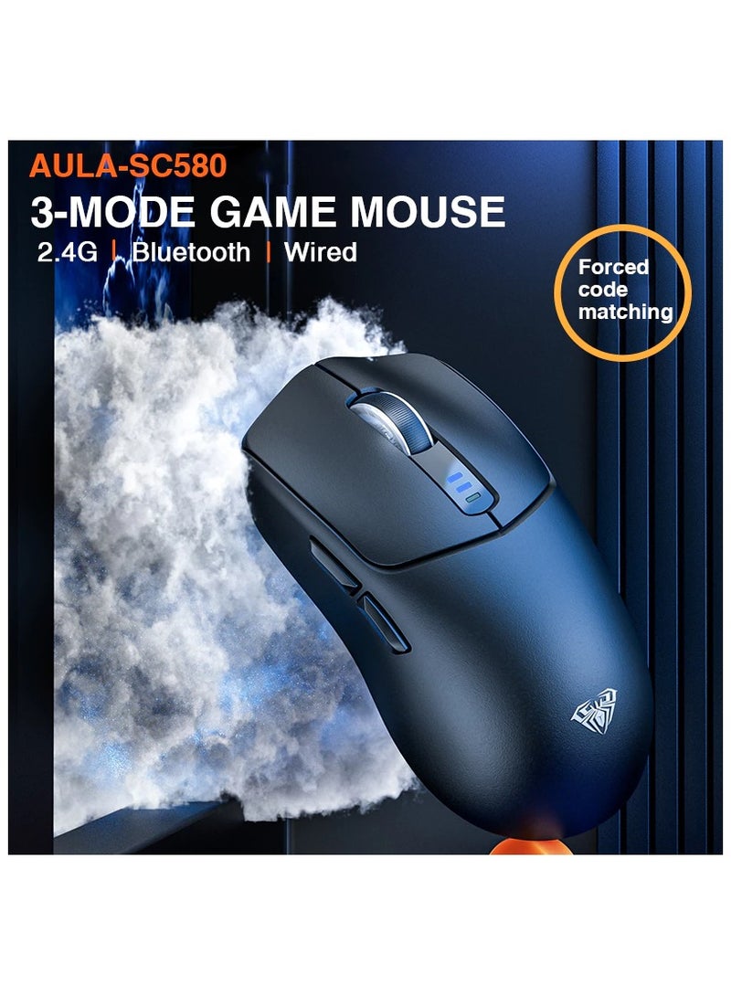 AULA SC580 Wireless Mouse Bluetooth/2.4G/Type-C 500mAh Battery With 6-speed DPI Support for Games - Image 3