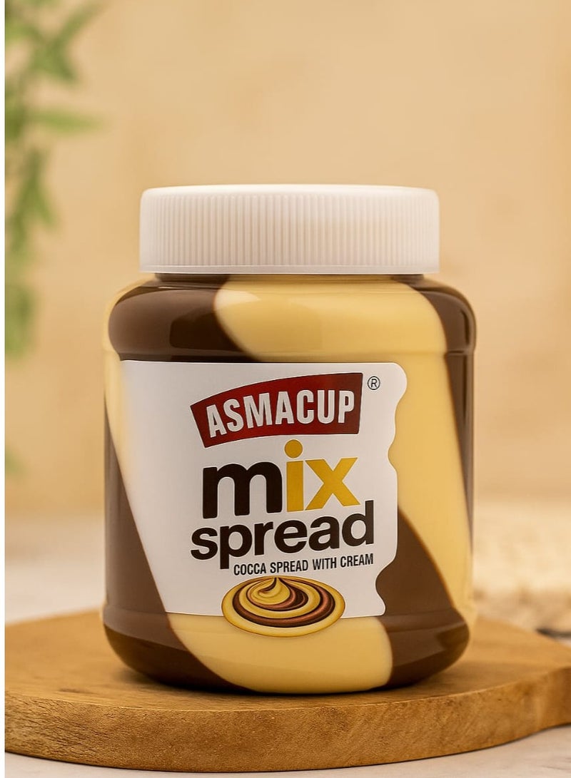ASMACUP Mix Chocolate & Cream Spread — 350 g | Double Flavor Cocoa & Vanilla Swirl | Smooth Texture, Rich Taste, No Palm Oil - Image 4