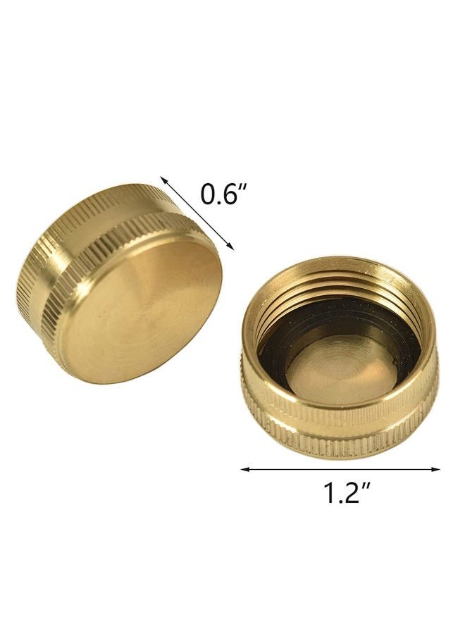 Sanpaint REGNHLIF 2 Pack 3/4" Brass Garden Hose End Caps with Washers - Image 2