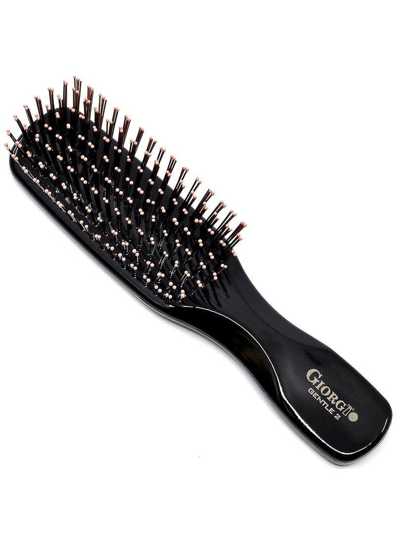 Giorgio Giorgio Gentle Mini Hair Brush for Men - Dual Length Bristles for Fine and Thick Hair, Scalp Massager, Detangler, and Travel Brush 