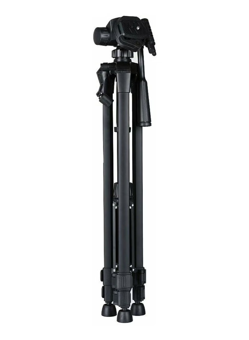 TIGER Aluminum Portable Tripod for DSLR Camera Camcorder WF-3520 - Lightweight, Adjustable, Compact Design, Ideal for Photography, Videography, Travel, Black - Image 2