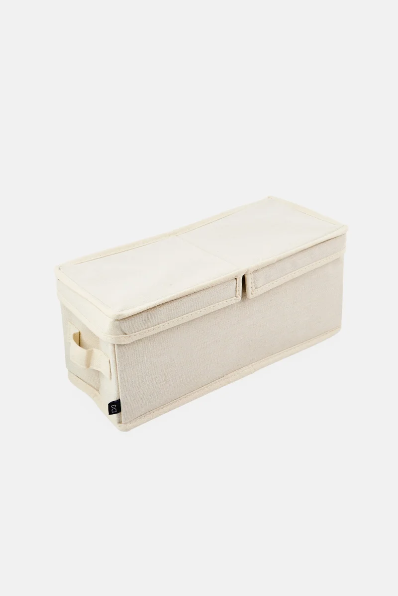 Muy Mucho Small Foldable Organizer 7 Compartments With Lid, Beige