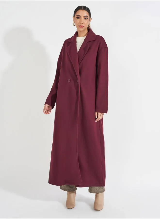 Styli Regular Fit Maxi Length Wool Like Buttoned Coat