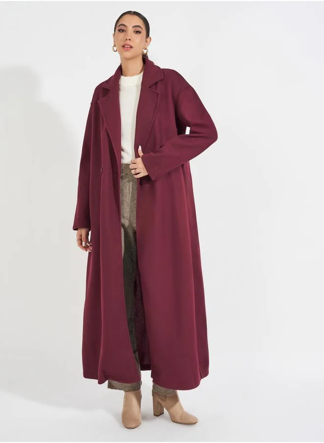 Styli Regular Fit Maxi Length Wool Like Buttoned Coat
