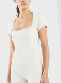 FRWD Square Neck Cap Sleeves Seamless Unitard  - Image 3