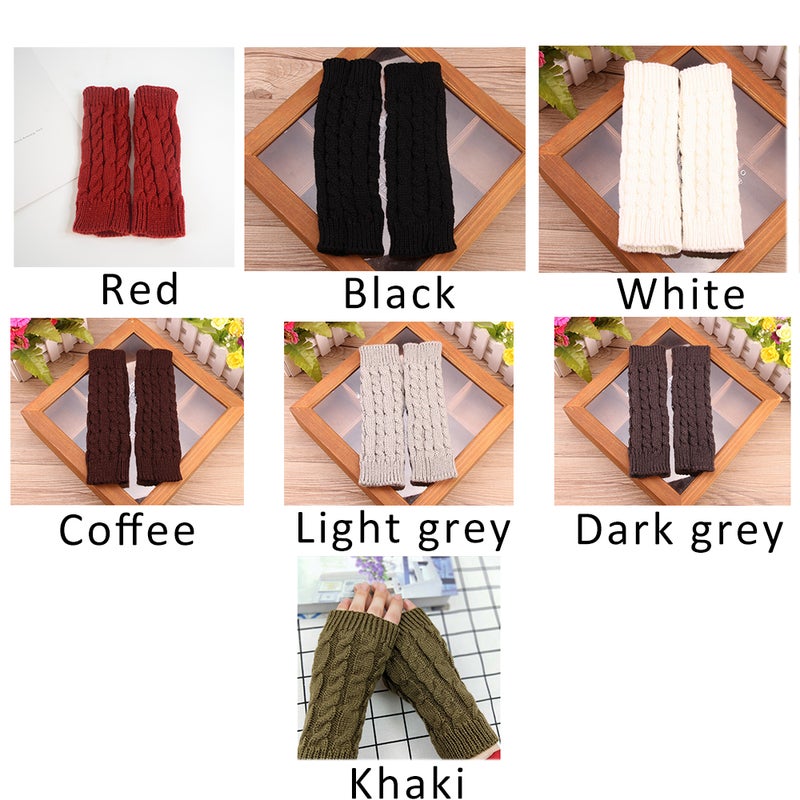 Winter Fashion Unisex Men Women Arm Warmer Fingerless Knitted Long Gloves Cute Mittens - Image 4