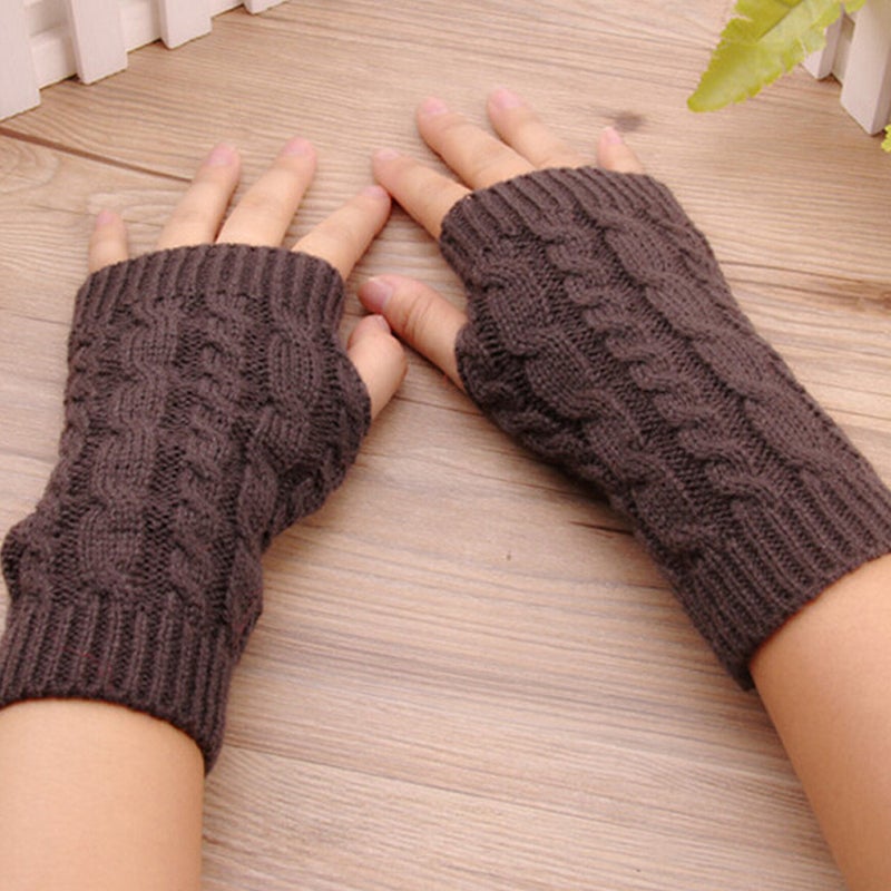 Winter Fashion Unisex Men Women Arm Warmer Fingerless Knitted Long Gloves Cute Mittens - Image 2