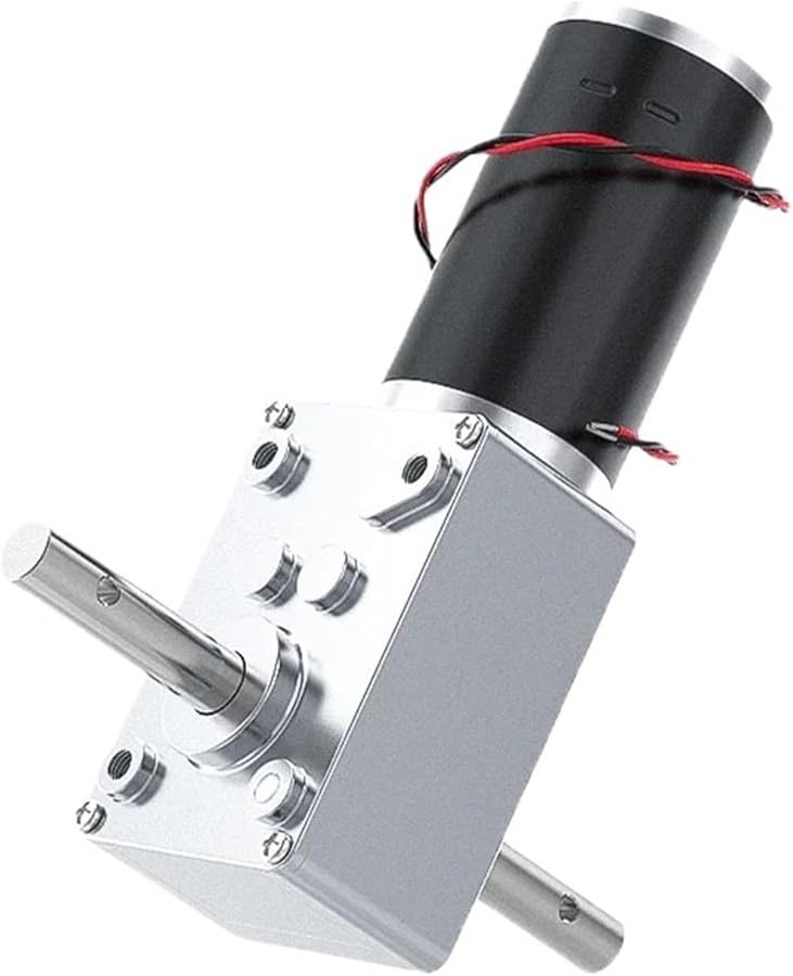 12 فولت 260 دورة في الدقيقة محرك قوسي عزم دوران عالي 70 كجم سم مزدوج العمود تيار مستديد دودة ترس عكوس - Image 1